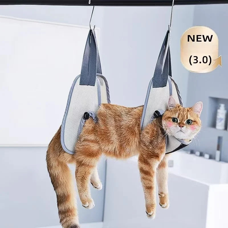 Hamac de Toilettage Ajustable pour Chien et Chat - Accessoire Coupe Griffes